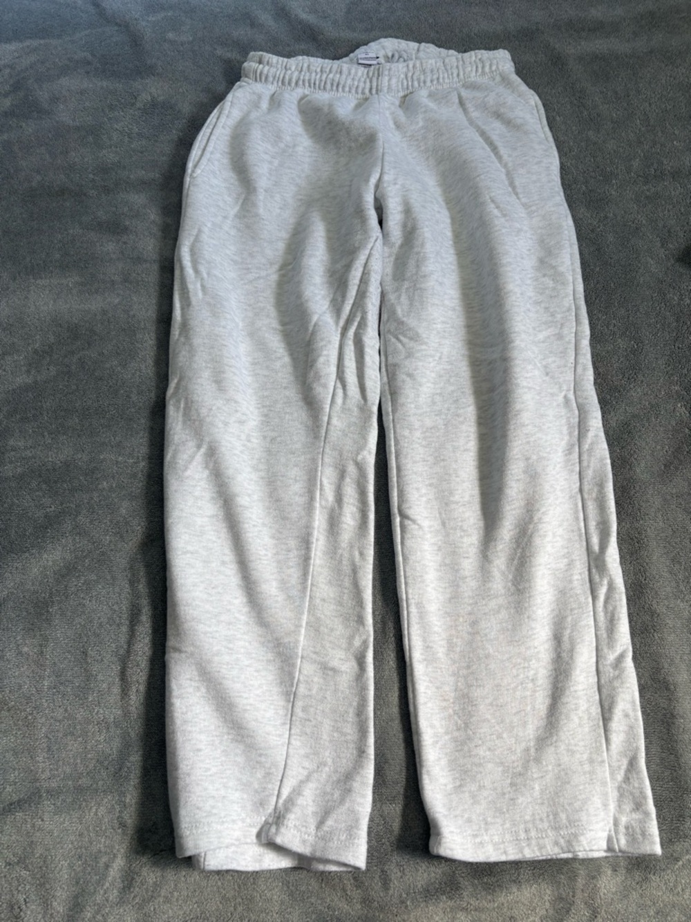 Women’s Light Gray Elastic-Waist Track Pants